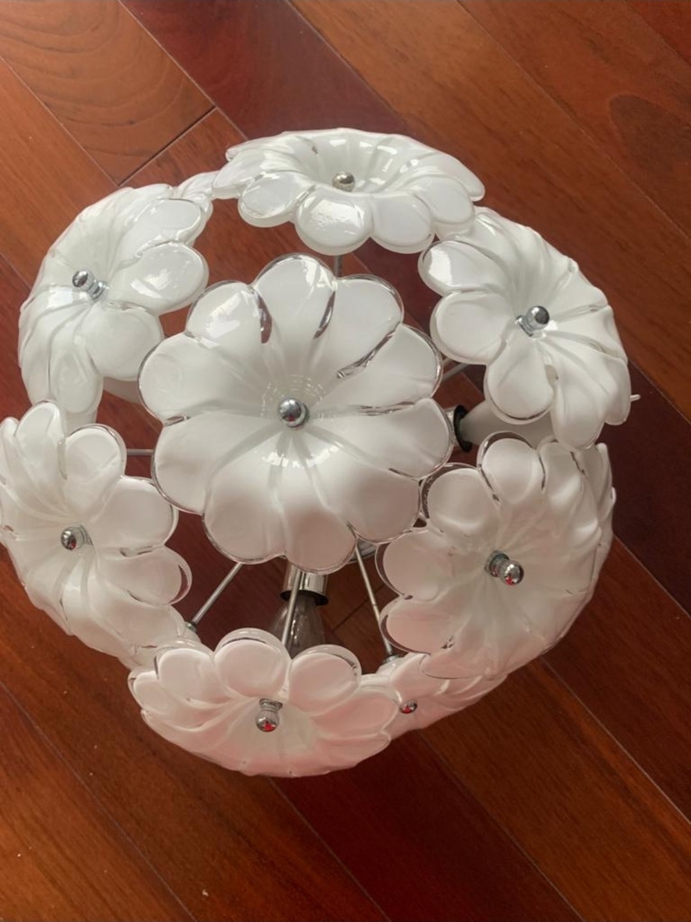 CHANEL Store Murano  Camellia Floral Dome Ceiling Light Fixture! Stunning! Rare!